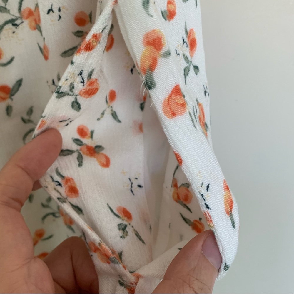 *SOLD* NWT Abercrombie & Fitch Smocked Squareneck Mini Dress, White Peach, MTall - Picture 14 of 15